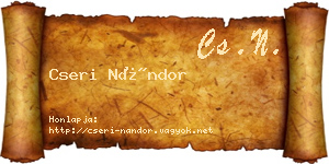 Cseri Nándor névjegykártya