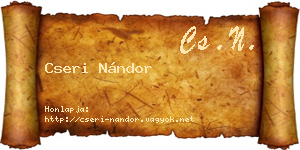 Cseri Nándor névjegykártya